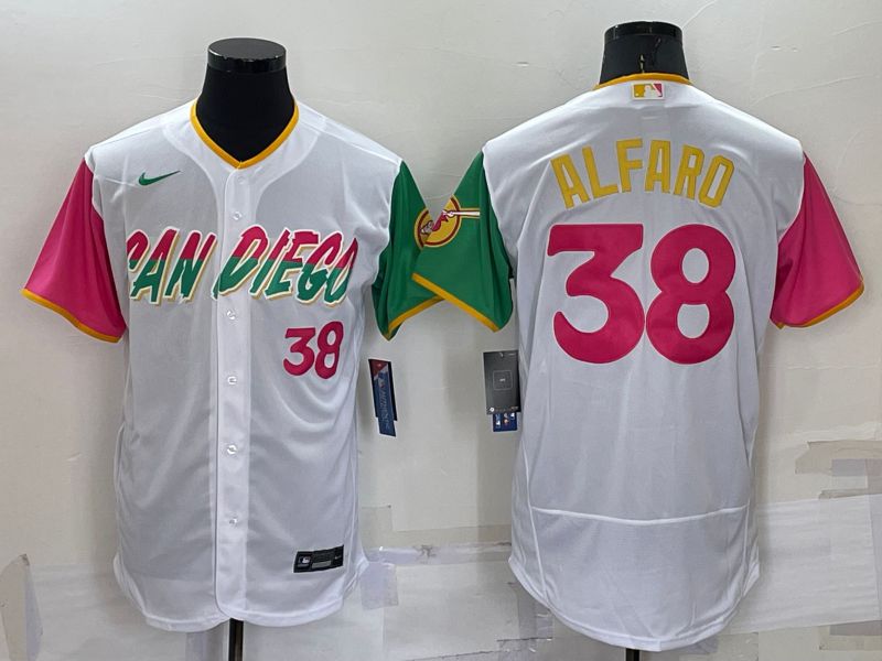 Men San Diego Padres #38 Alfaro White City Edition Elite Nike 2022 MLB Jersey->youth mlb jersey->Youth Jersey